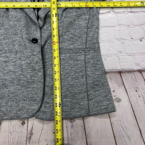 Banana Republic Women Long and Lean Knit Blazer Jacket Size 8 Gray M127 -12 - Picture 3 of 15